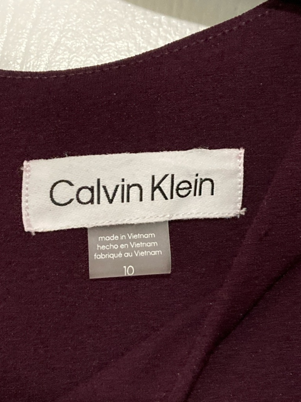 Calvin Klein Size 10 Deep Plum Eggplant Short-Sleeve Fit-and-Flare MIDI Dress - Picture 2 of 15